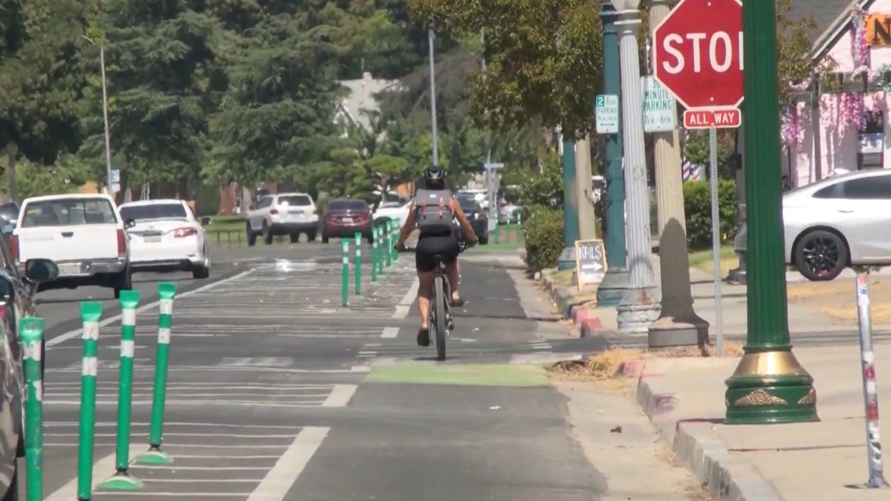 What are the protected bike lanes that Fresno is installing around town?