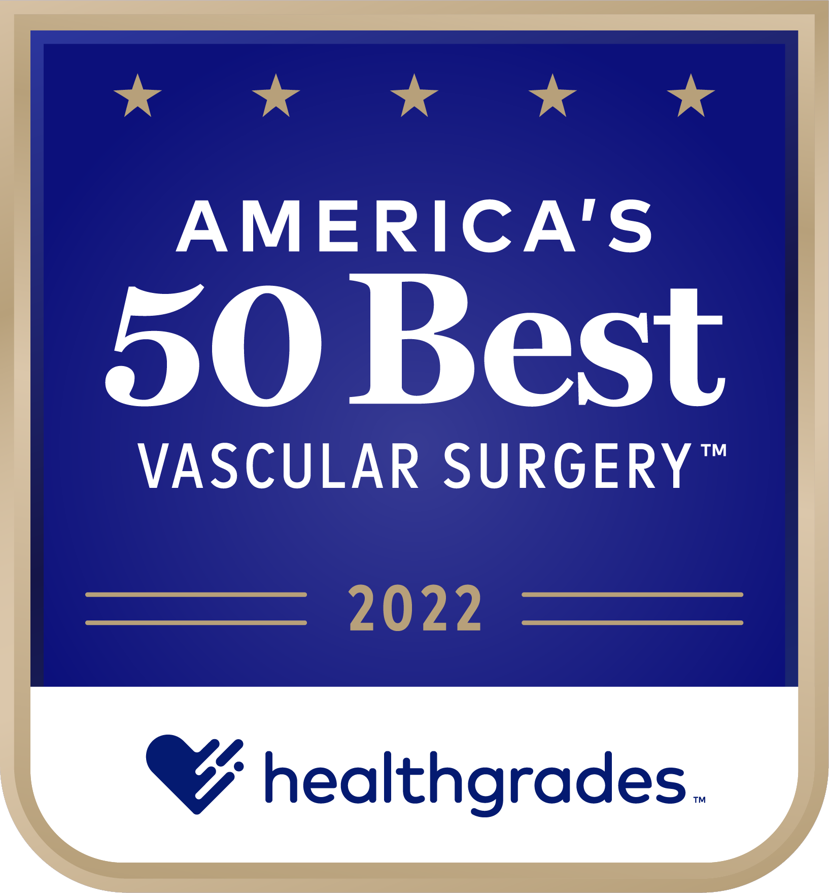 Premio America's 50 Best Hospitals for Vascular Award™ de Healthgrades® en 2022