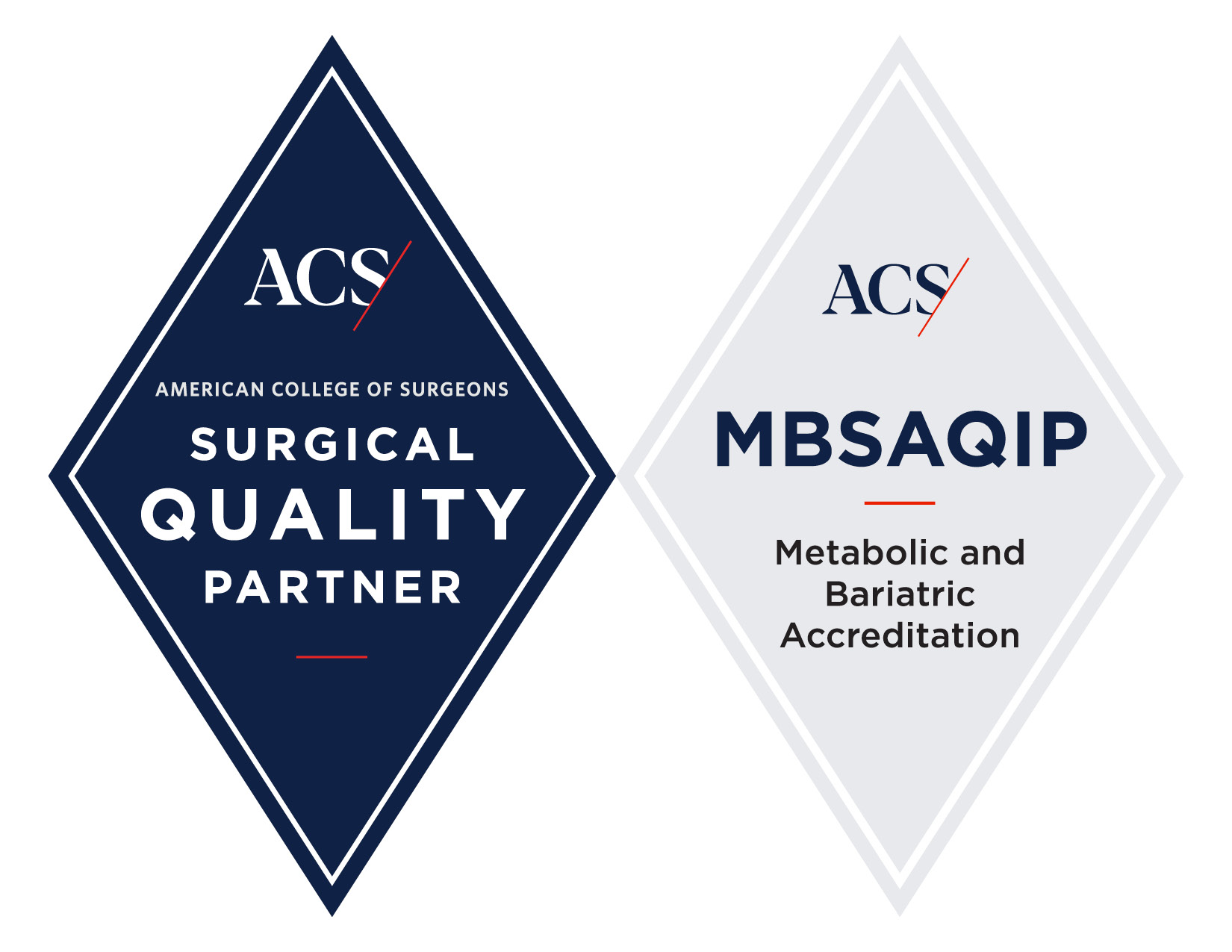 Metabolic and Bariatric Surgery Accreditation and Quality Improvement Program (MBSAQIP) logos